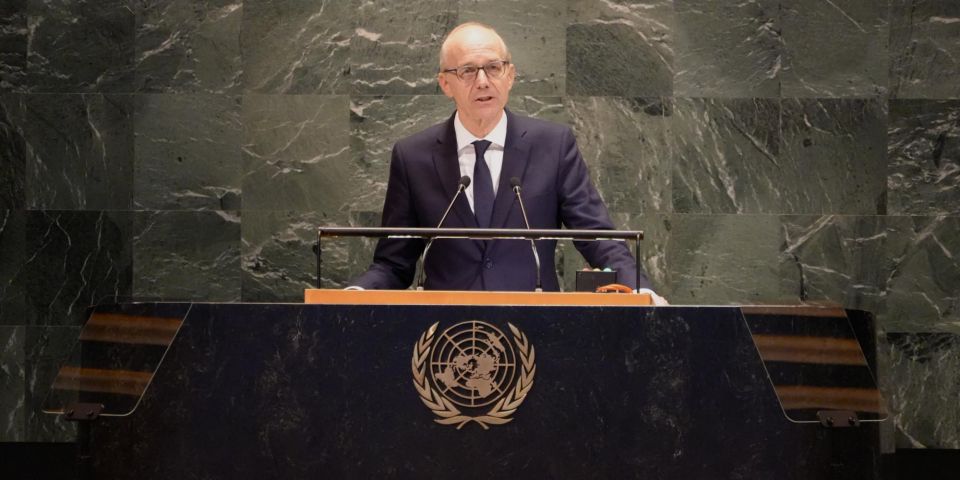 Luc Frieden addressing the UN General Assembly